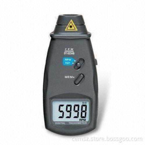 High Accuracy Digital Tachometer with Large 99,999-count LCD Display and Built-in Memory